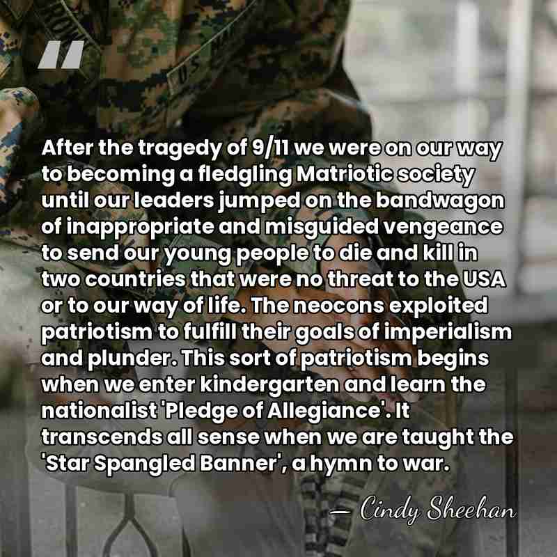 After the tragedy of 9/11 we were on our way to becoming&hellip; - Cindy Sheehan