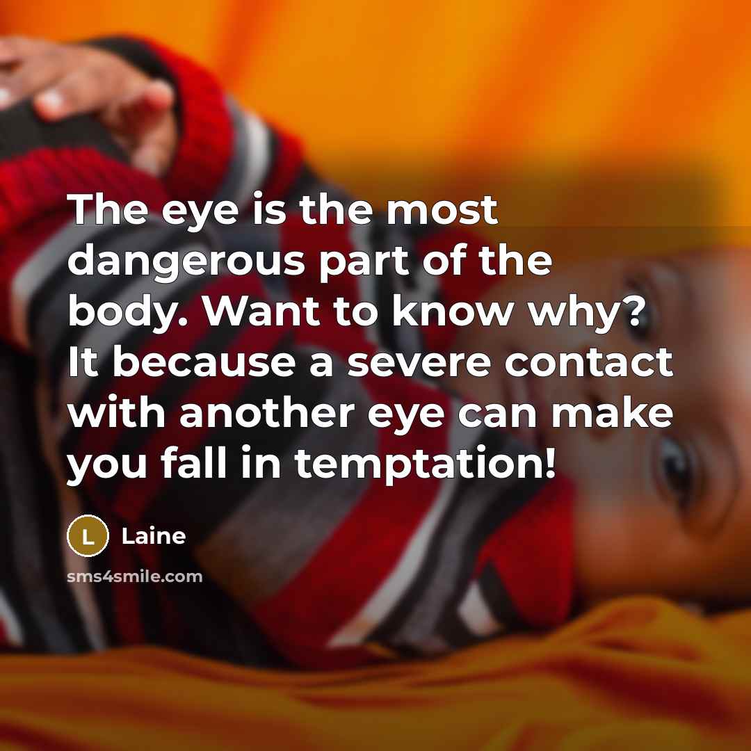 “The eye is the most dangerous part of the body.…” quote by Laine