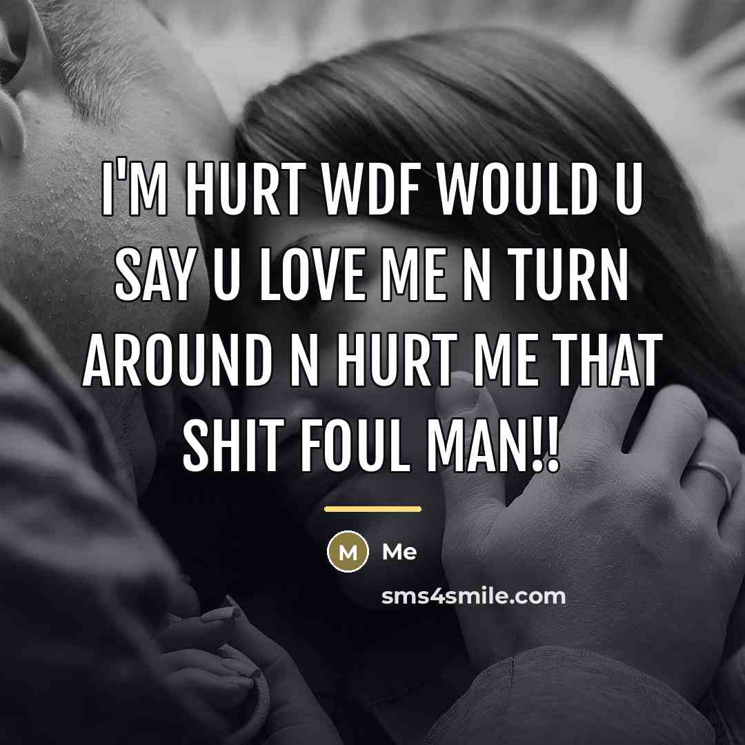 “I'm hurt wdf would u say u love me n…” quote by Me