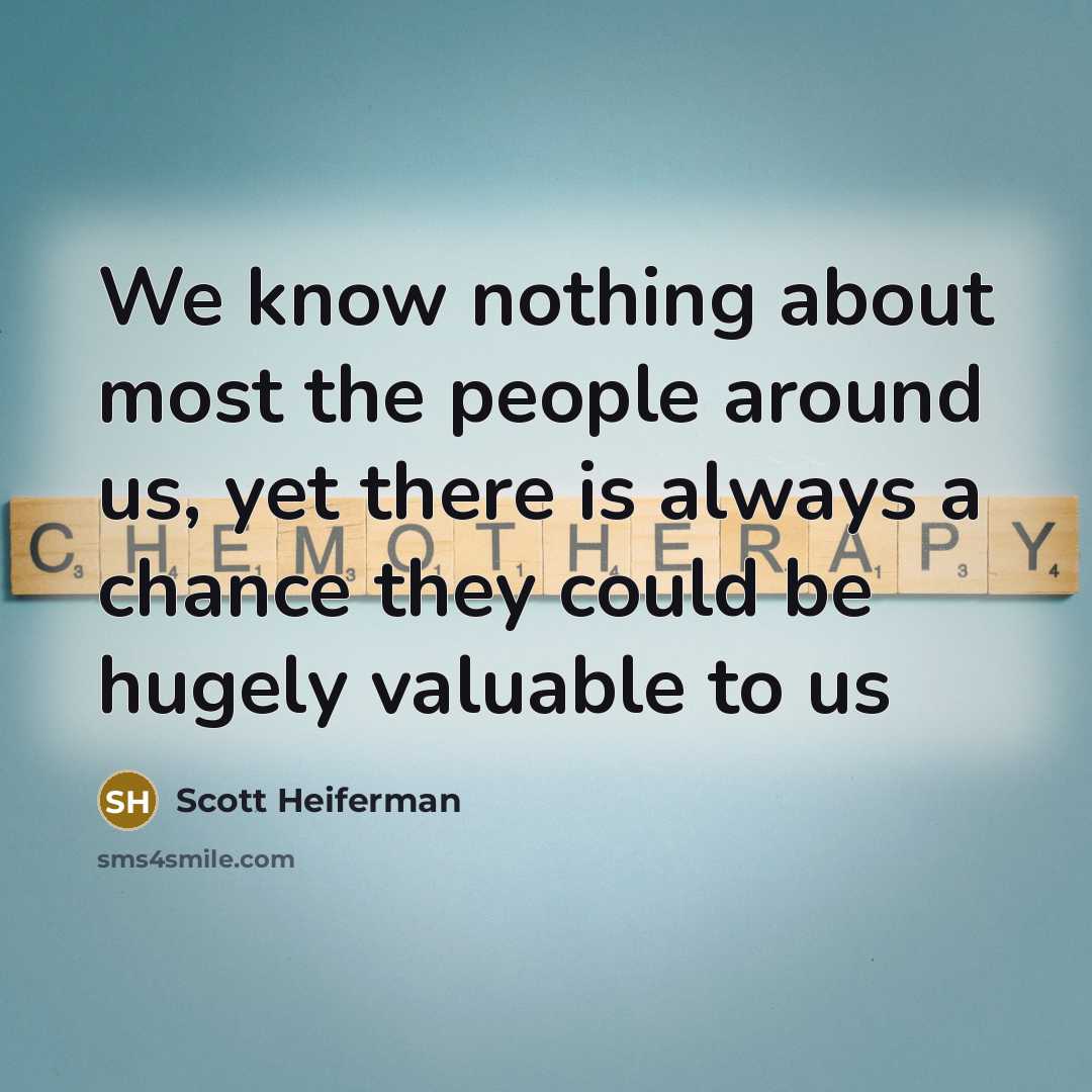 “We know nothing about most the people around us, yet…” quote by Scott Heiferman