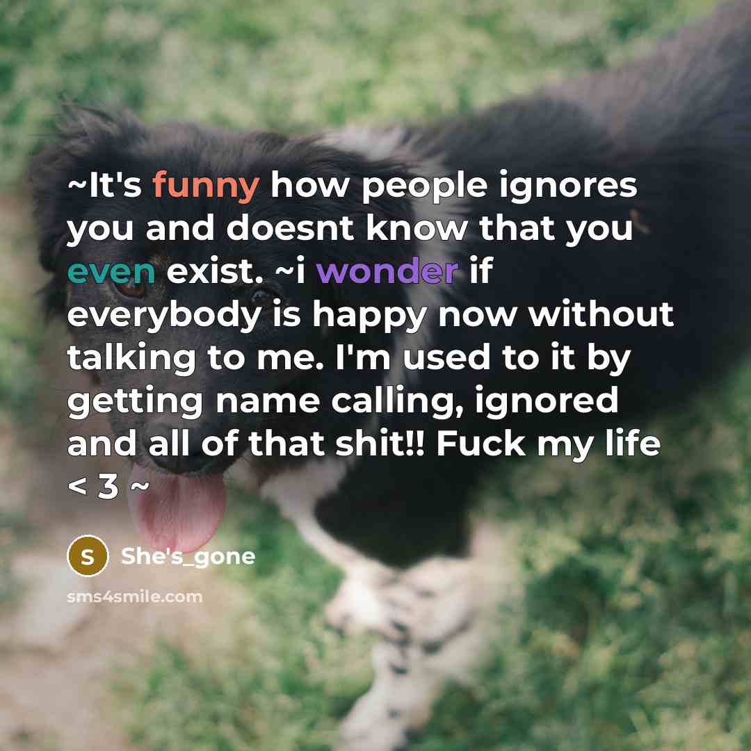 “~It's funny how people ignores you and doesnt know that…” quote by She's_gone