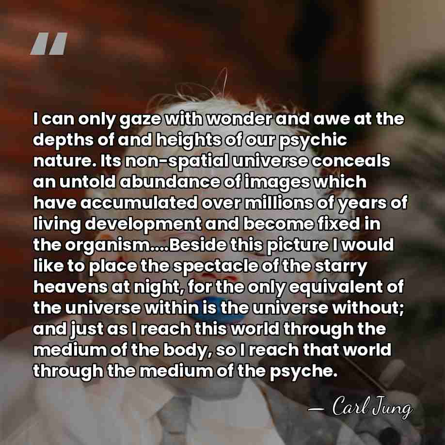 I can only gaze with wonder and awe at the depths of&hellip; - Carl Jung