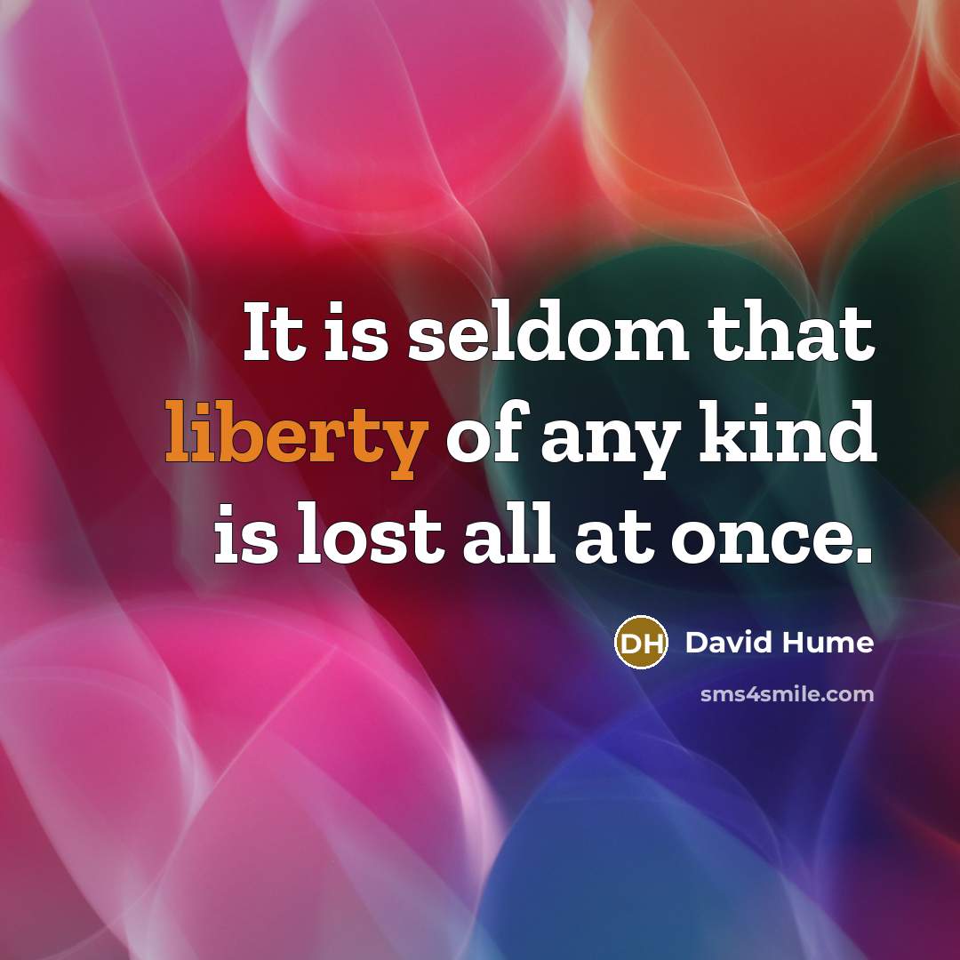 “It is seldom that liberty of any kind is lost…” quote by David Hume