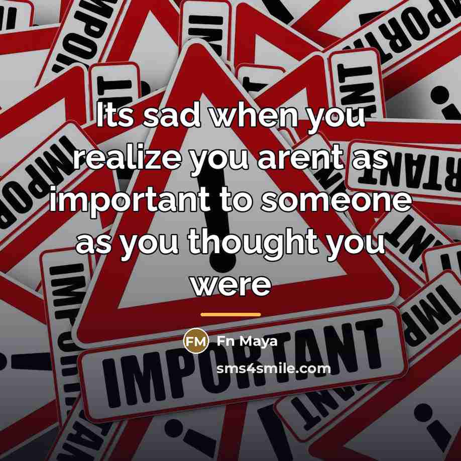 “Its sad when you realize you arent as important to…” quote by Fn Maya