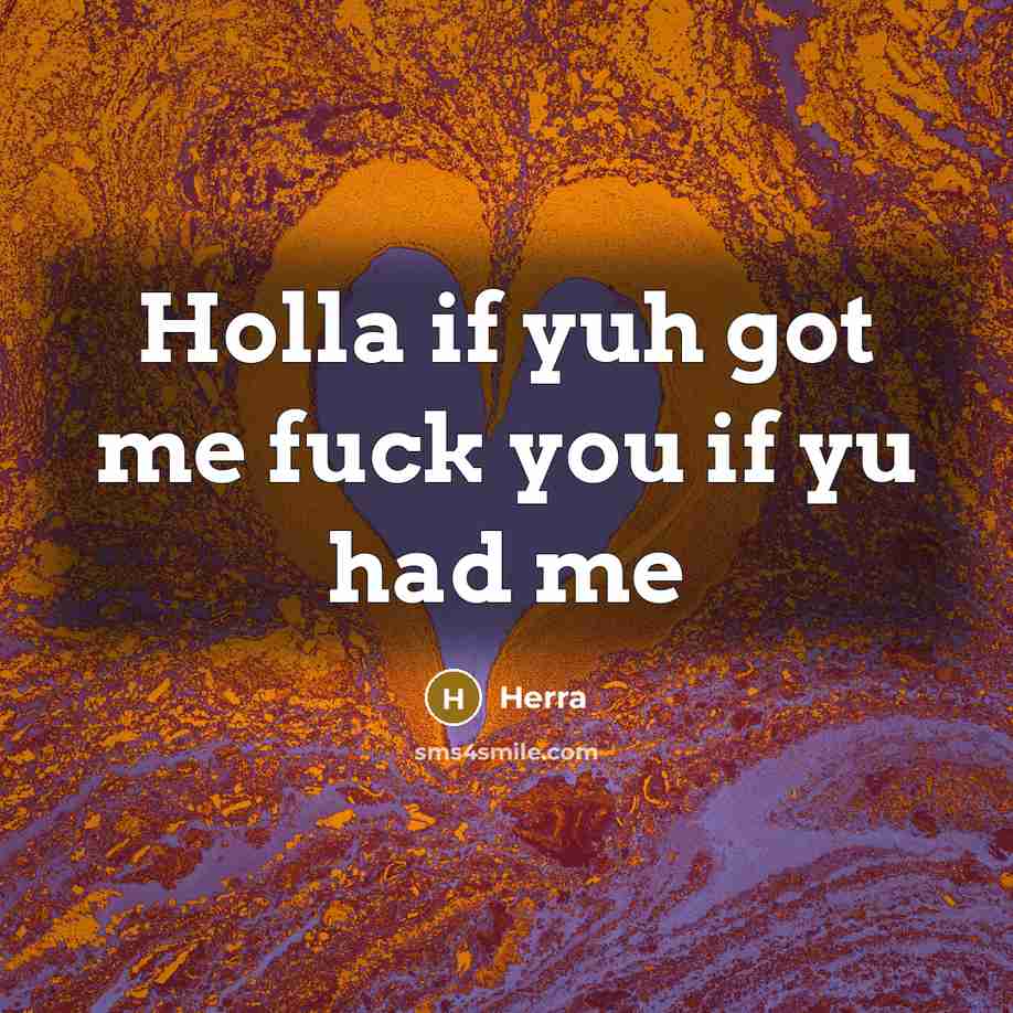 “Holla if yuh got me fuck you if yu had me” quote by Herra