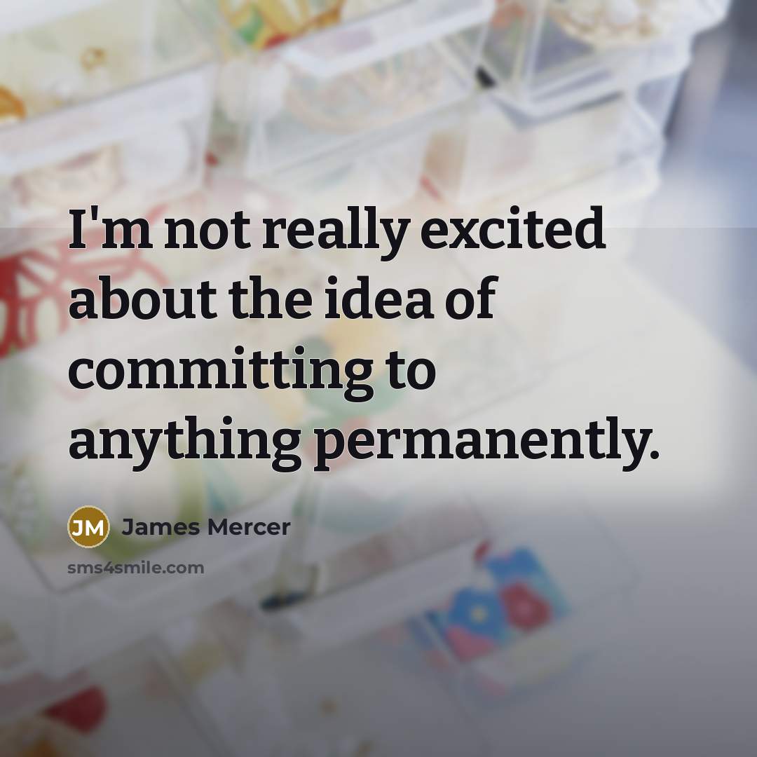 “I'm not really excited about the idea of committing to…” quote by James Mercer