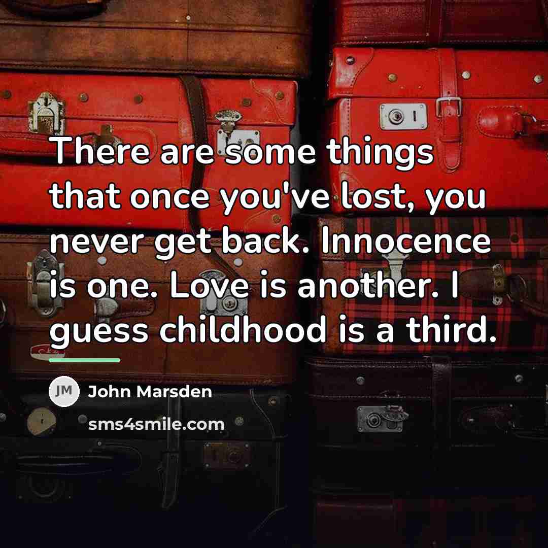 “There are some things that once you've lost, you never…” quote by John Marsden