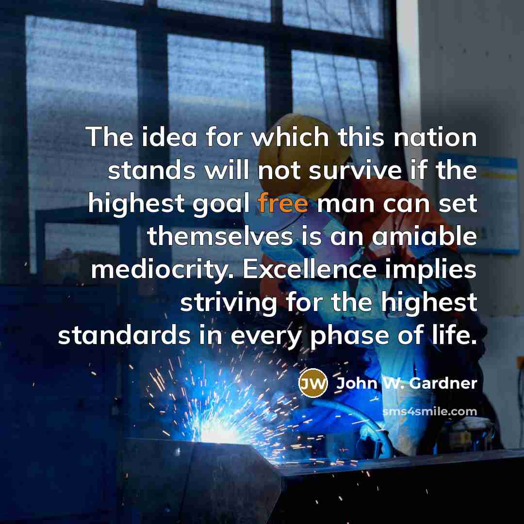 “The idea for which this nation stands will not survive…” quote by John W. Gardner