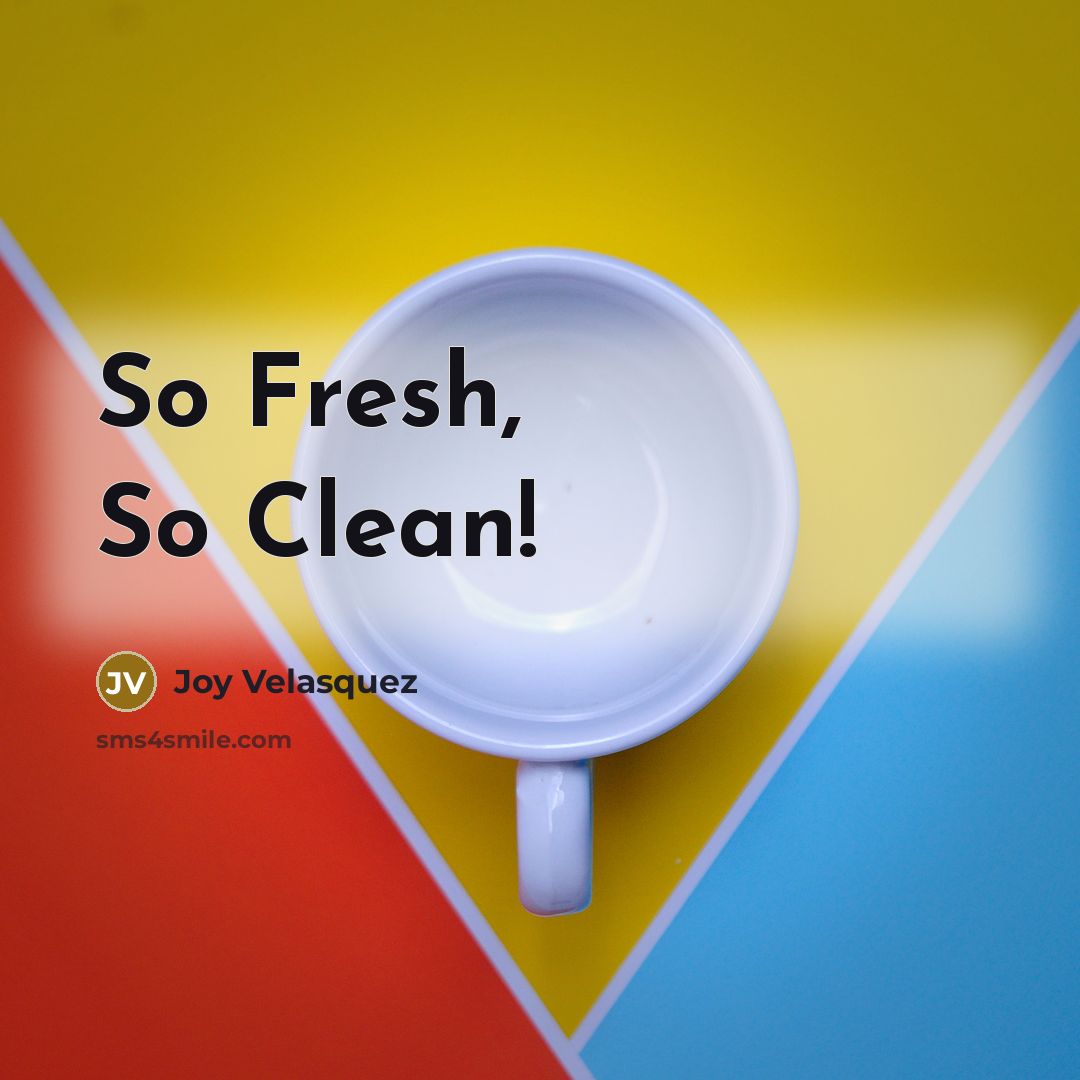 “So Fresh, So Clean!…” quote by Joy Velasquez