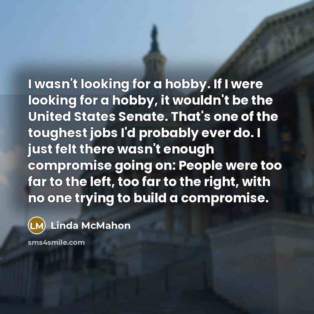 “I wasn't looking for a hobby. If I were looking…” quote by Linda McMahon