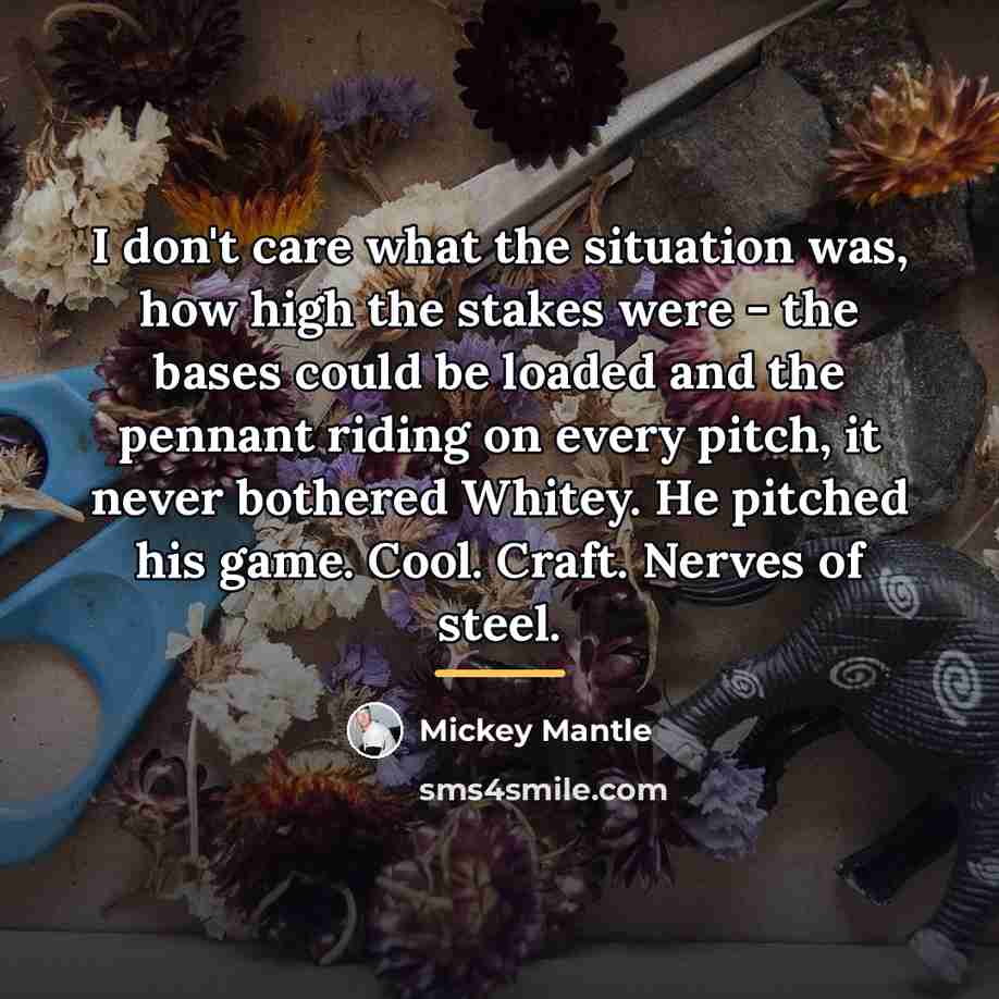 “I don't care what the situation was, how high the…” quote by Mickey Mantle