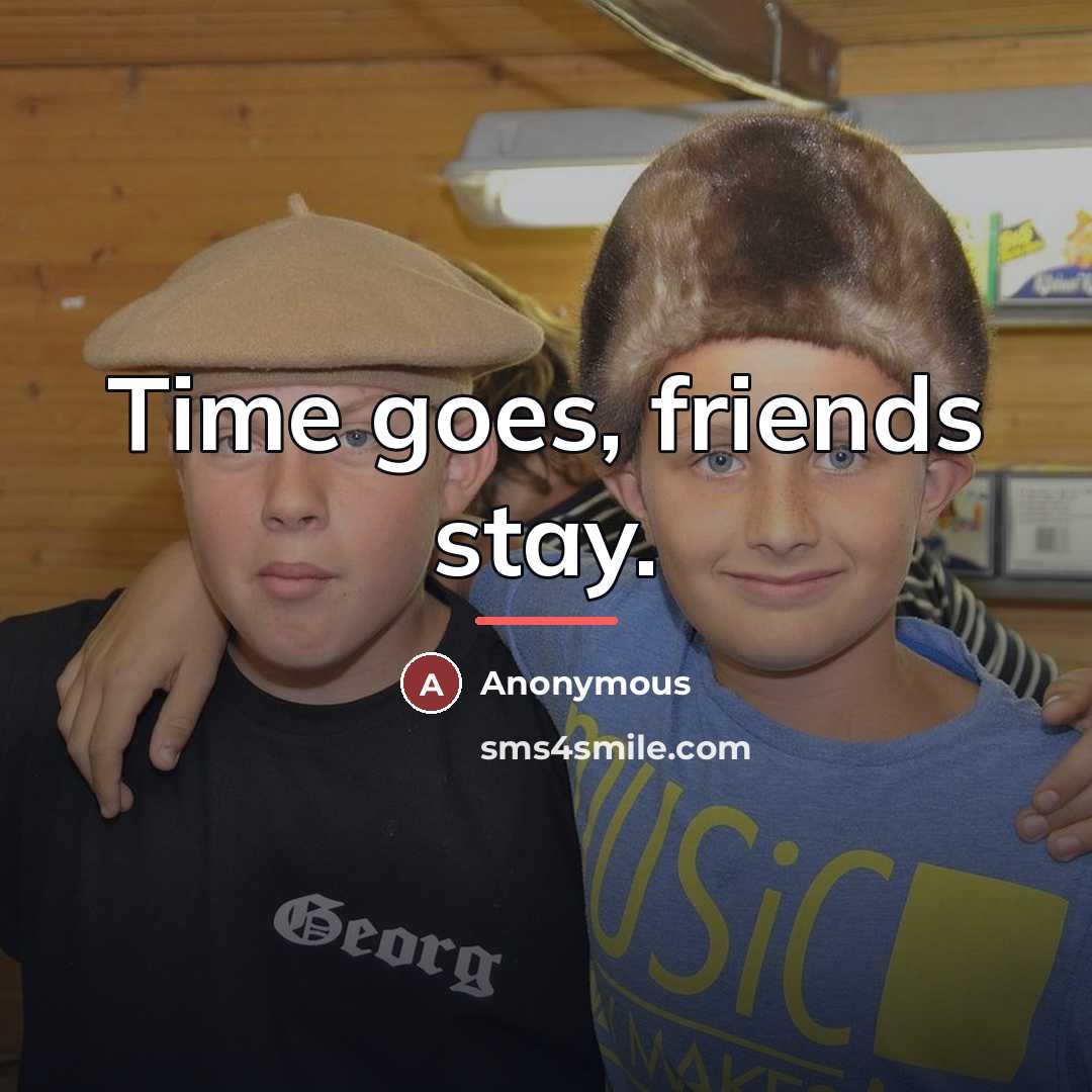 “Time goes, friends stay.…” quote by Anonymous