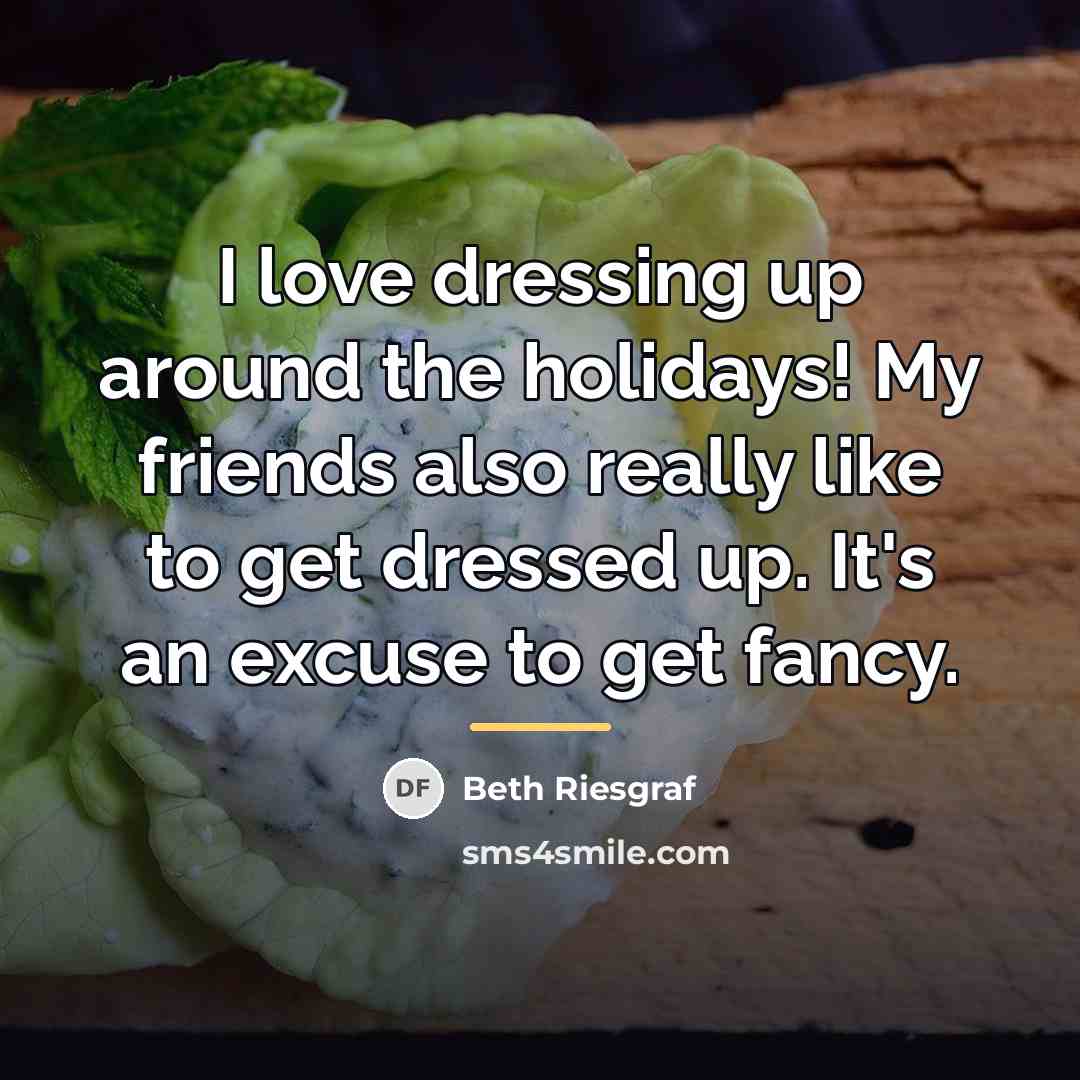 “I love dressing up around the holidays! My friends also…” quote by Beth Riesgraf