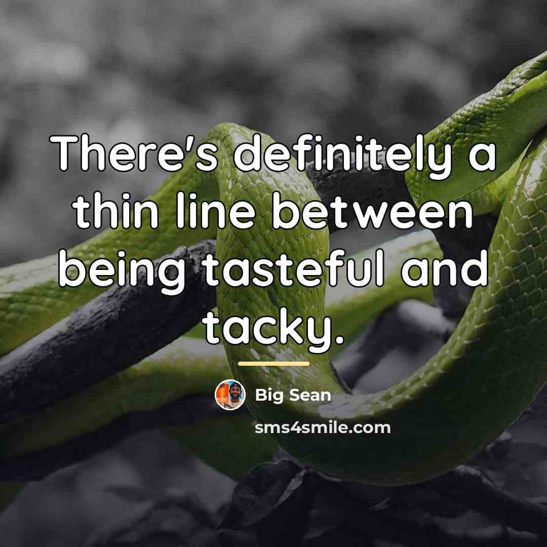 “There's definitely a thin line between being tasteful and tacky.…” quote by Big Sean