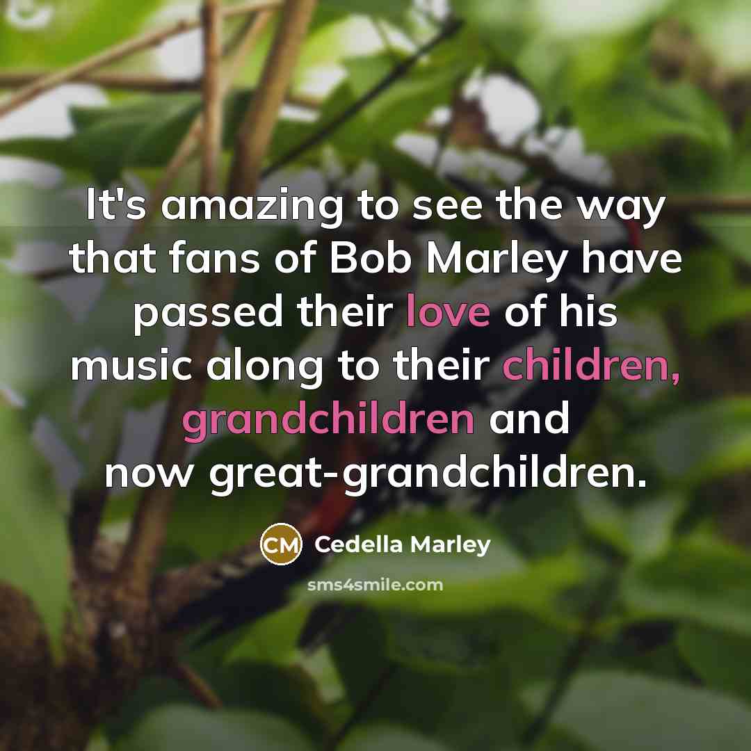 “It's amazing to see the way that fans of Bob…” quote by Cedella Marley
