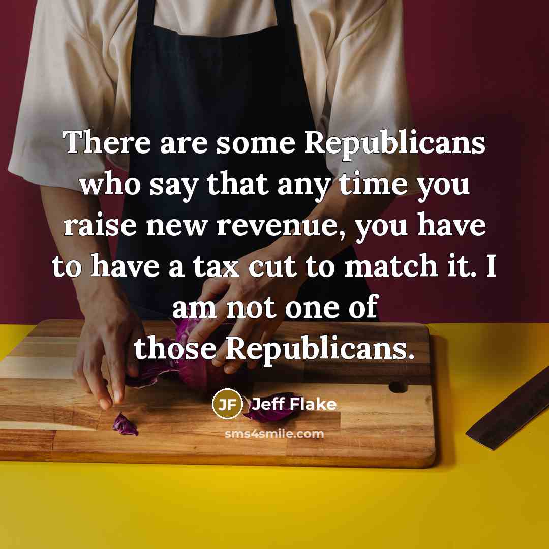 “There are some Republicans who say that any time you…” quote by Jeff Flake