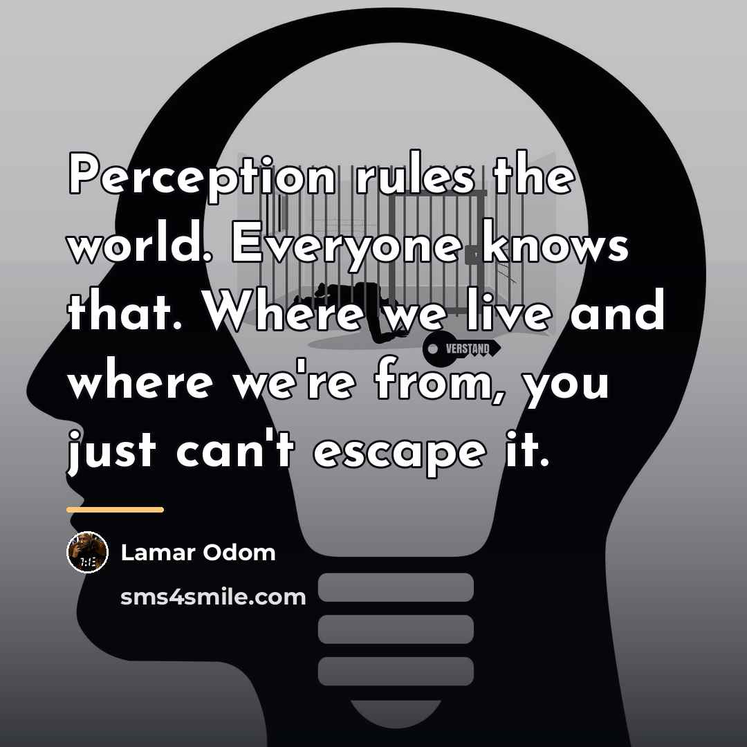 “Perception rules the world. Everyone knows that. Where we live…” quote by Lamar Odom