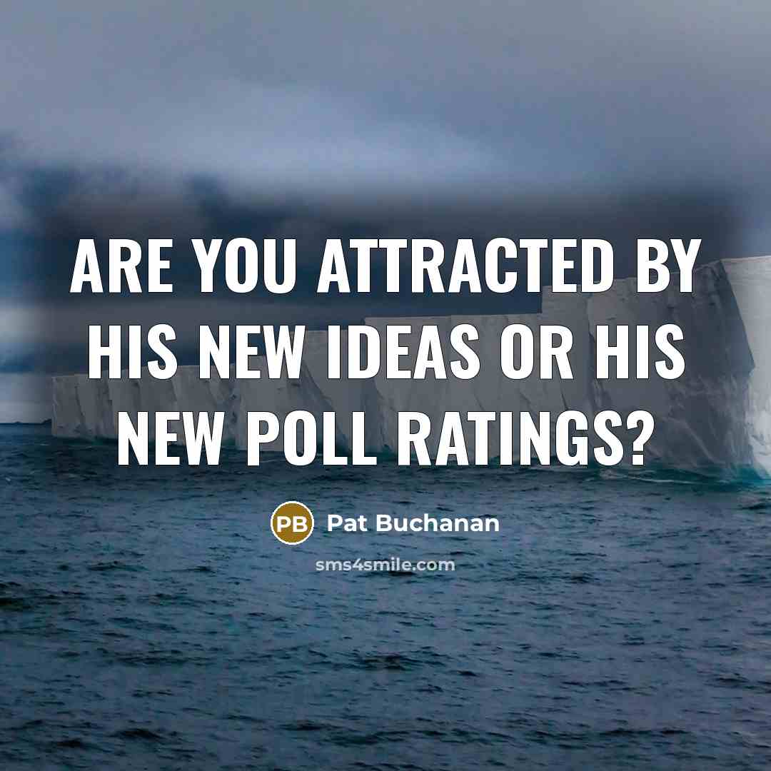 “Are you attracted by his new ideas or his new…” quote by Pat Buchanan