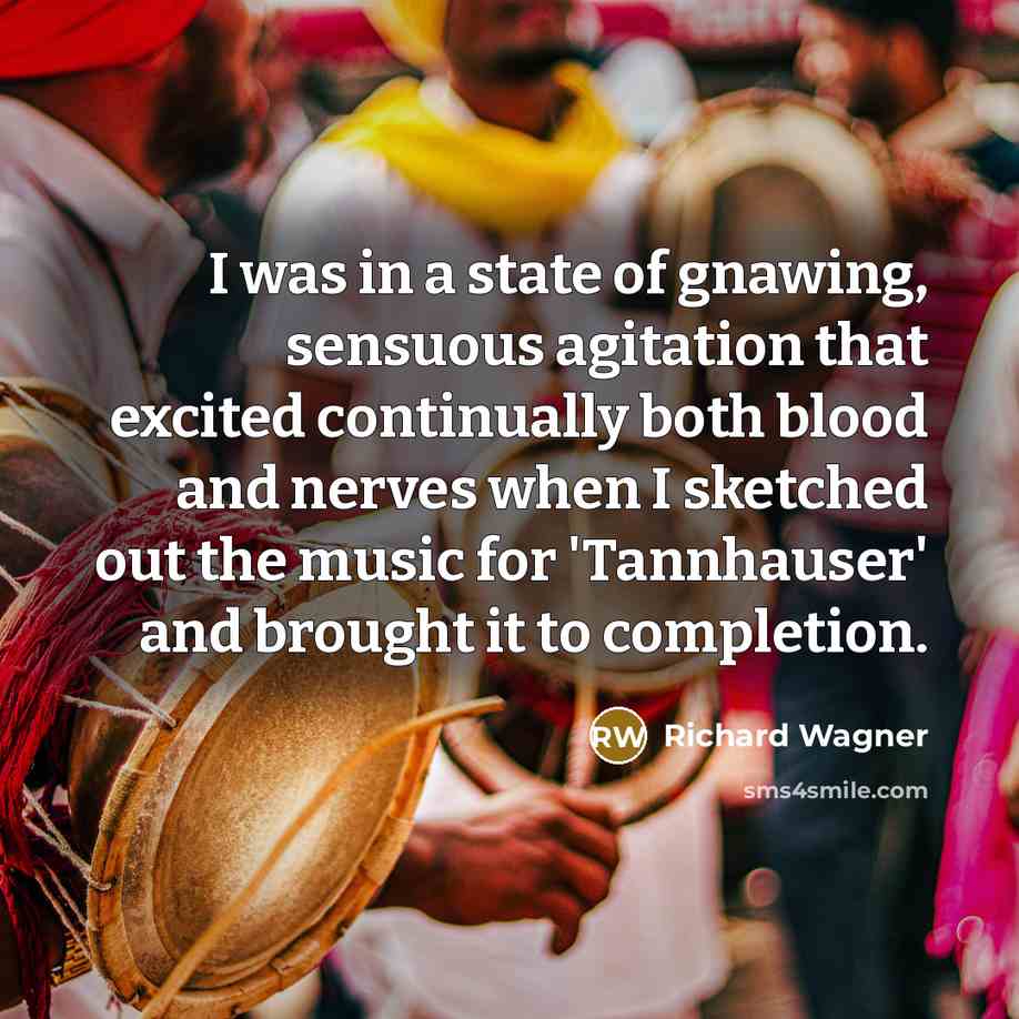 “I was in a state of gnawing, sensuous agitation that…” quote by Richard Wagner