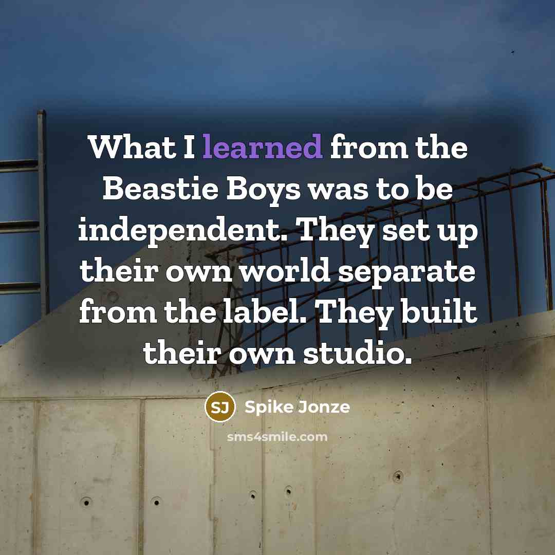 “What I learned from the Beastie Boys was to be…” quote by Spike Jonze