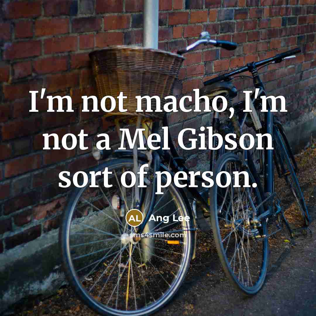 “I'm not macho, I'm not a Mel Gibson sort of…” quote by Ang Lee