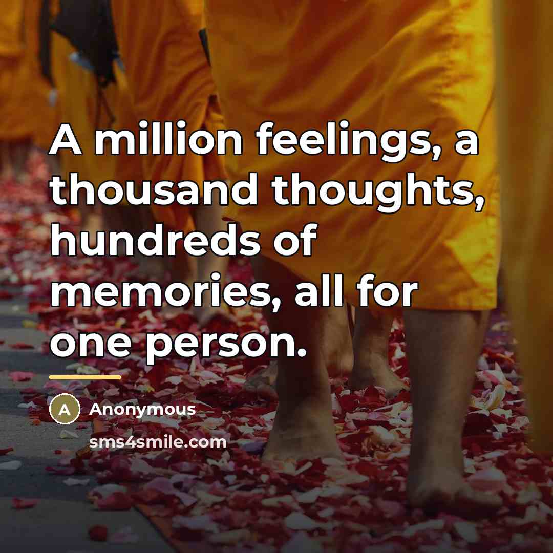 “A million feelings, a thousand thoughts, hundreds of memories, all…” quote by Anonymous