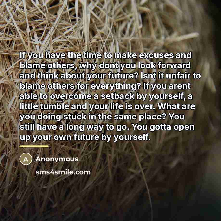 “If you have the time to make excuses and blame…” quote by Anonymous