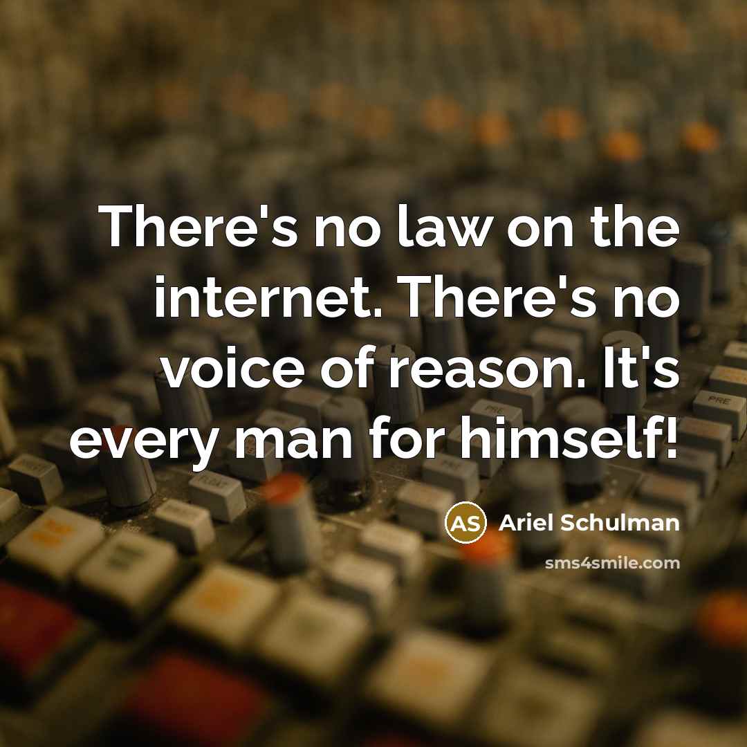 “There's no law on the internet. There's no voice of…” quote by Ariel Schulman