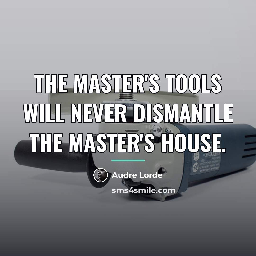 “The master's tools will never dismantle the master's house.…” quote by Audre Lorde