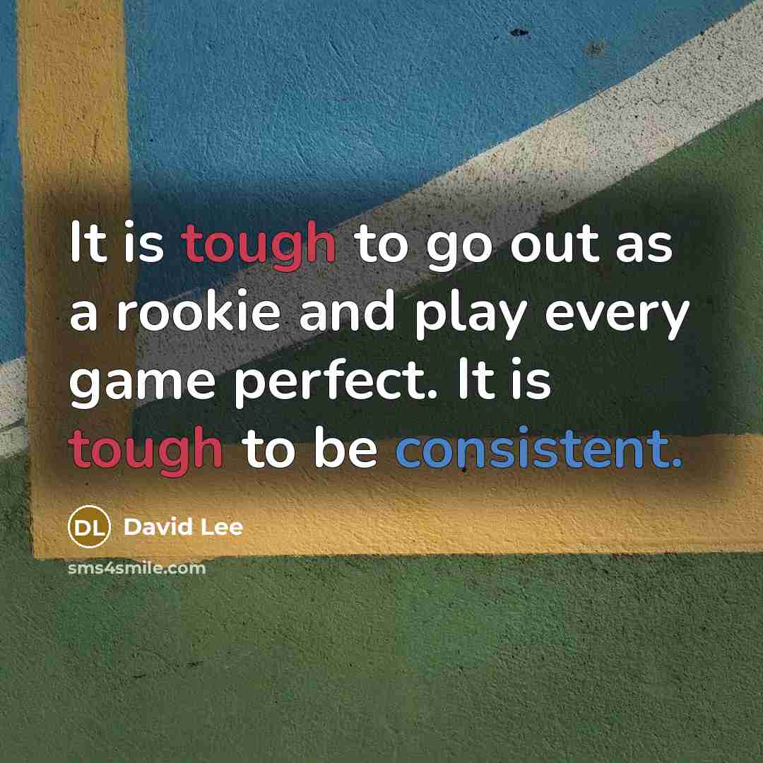 “It is tough to go out as a rookie and play every game perfect. It is tough to be consistent.” quote by David Lee