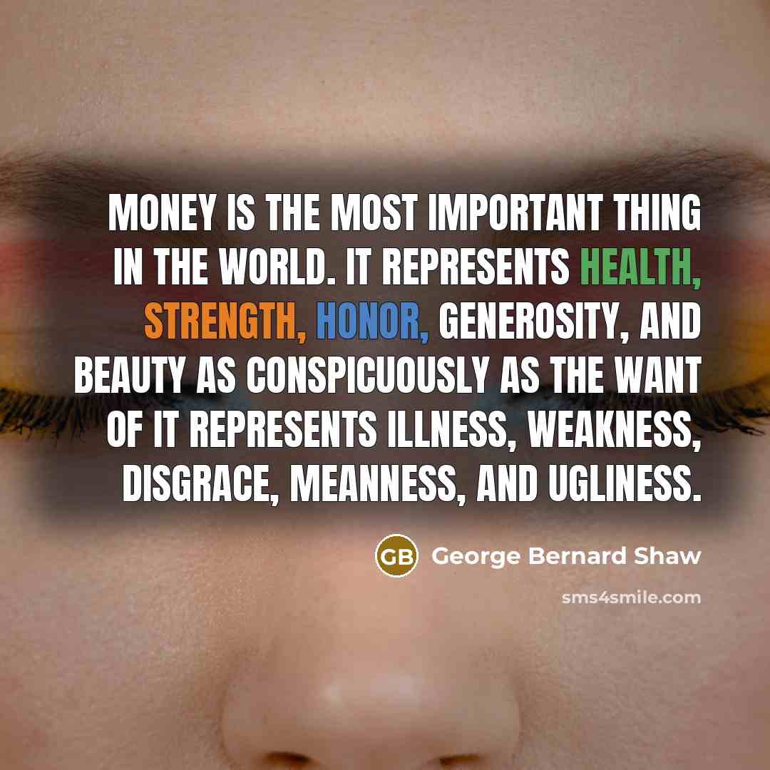 “Money is the most important thing in the world. It…” quote by George Bernard Shaw