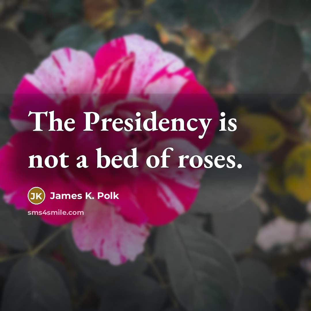 “The Presidency is not a bed of roses.…” quote by James K. Polk