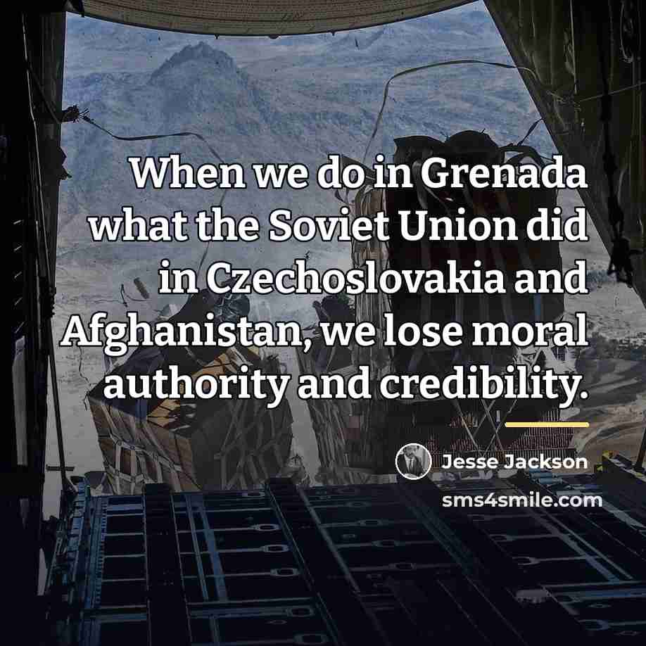 “When we do in Grenada what the Soviet Union did…” quote by Jesse Jackson
