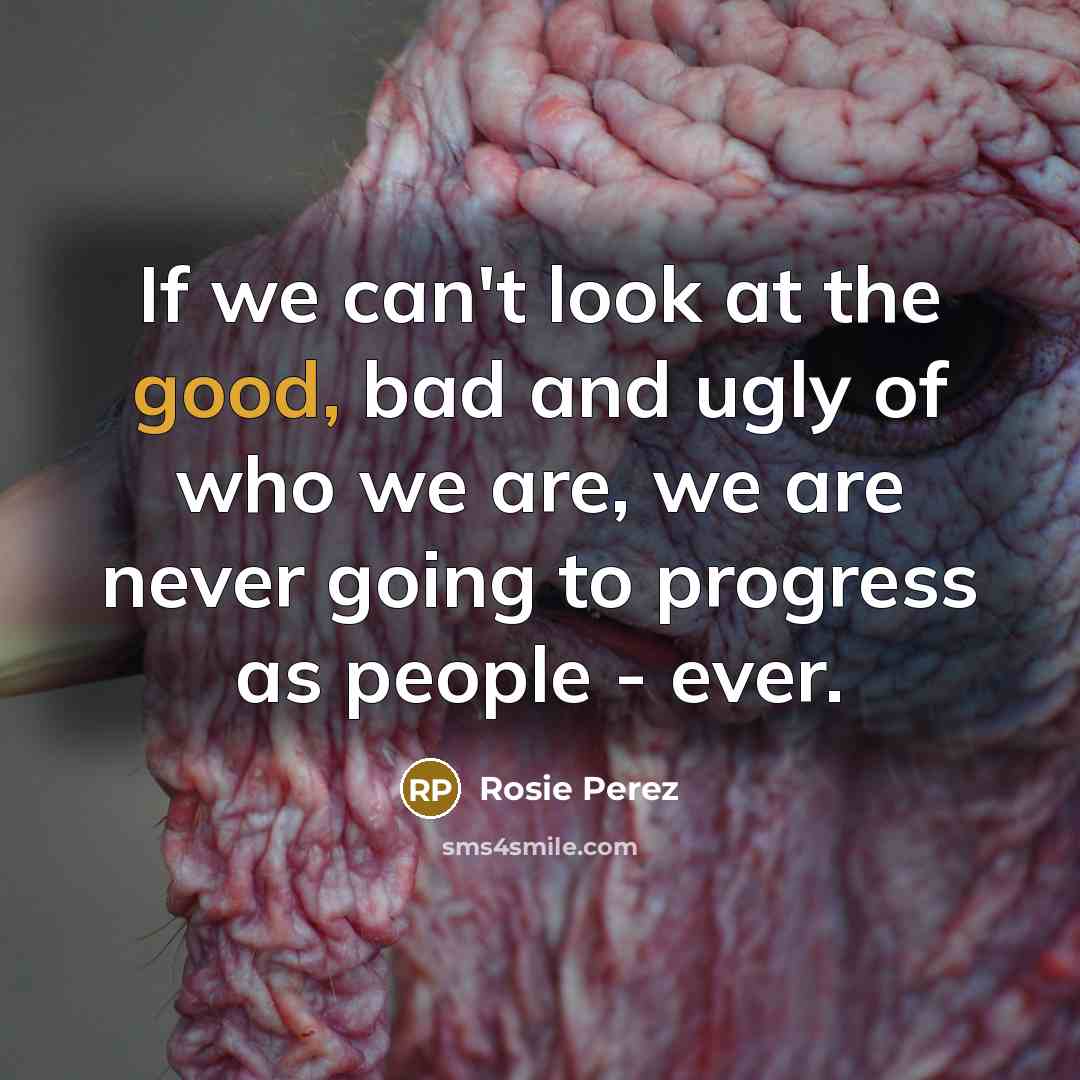 “If we can't look at the good, bad and ugly…” quote by Rosie Perez