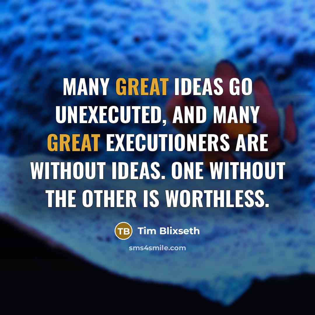 “Many great ideas go unexecuted, and many great executioners are…” quote by Tim Blixseth