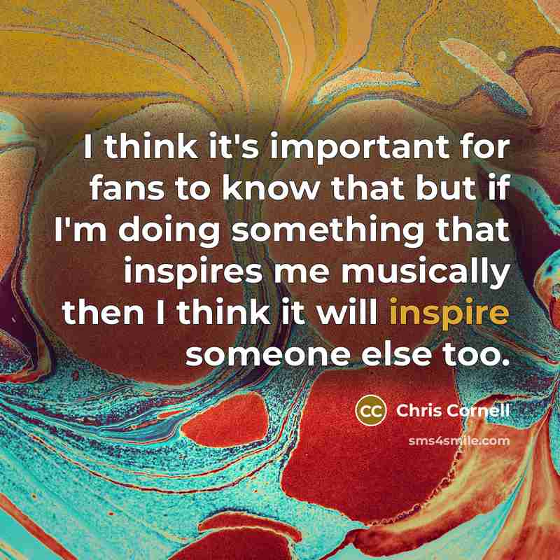 “I think it's important for fans to know that but…” quote by Chris Cornell