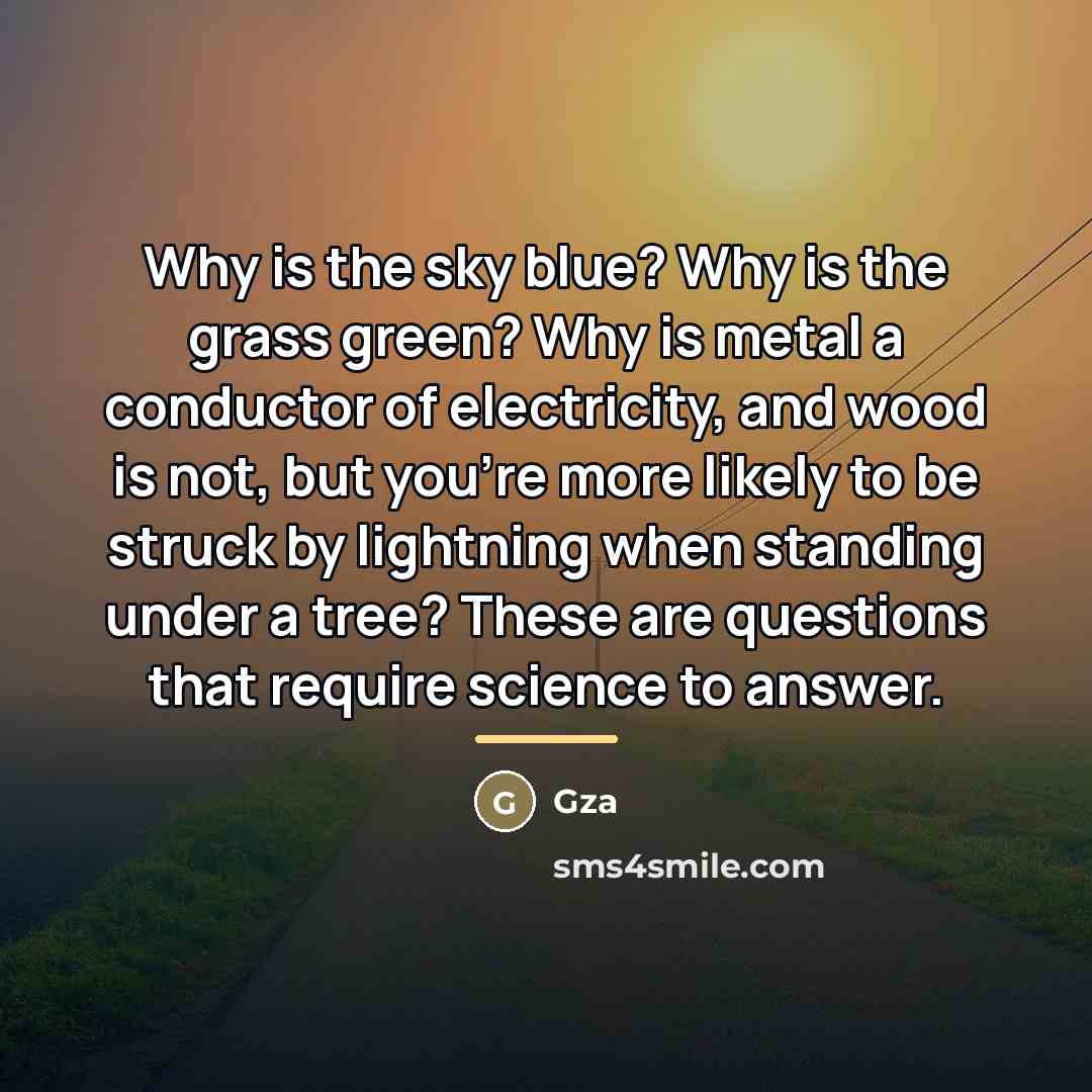 “Why is the sky blue? Why is the grass green?…” quote by Gza