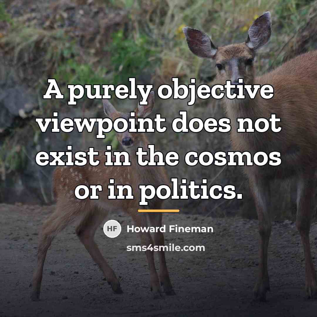 “A purely objective viewpoint does not exist in the cosmos…” quote by Howard Fineman
