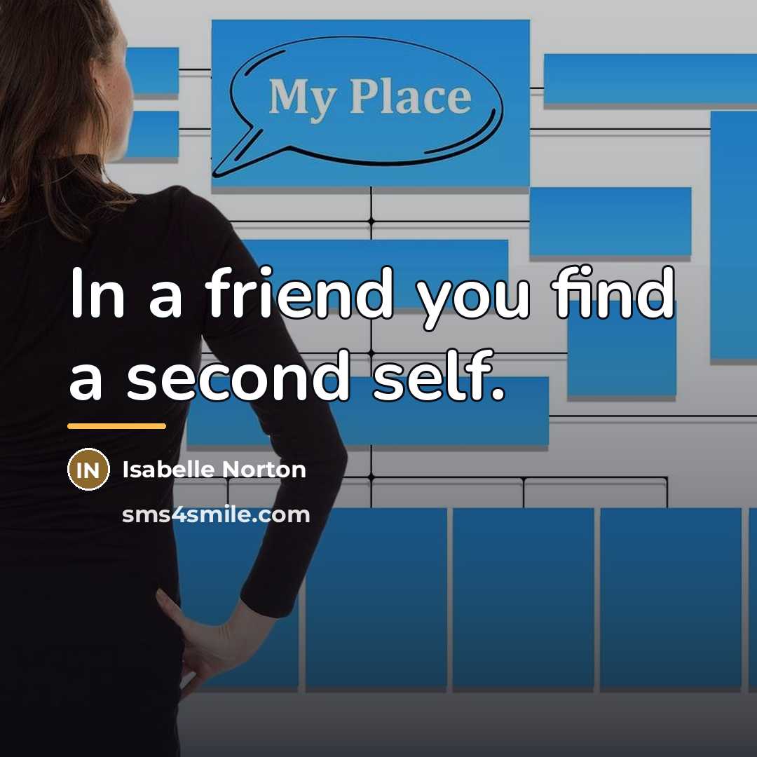 “In a friend you find a second self.…” quote by Isabelle Norton