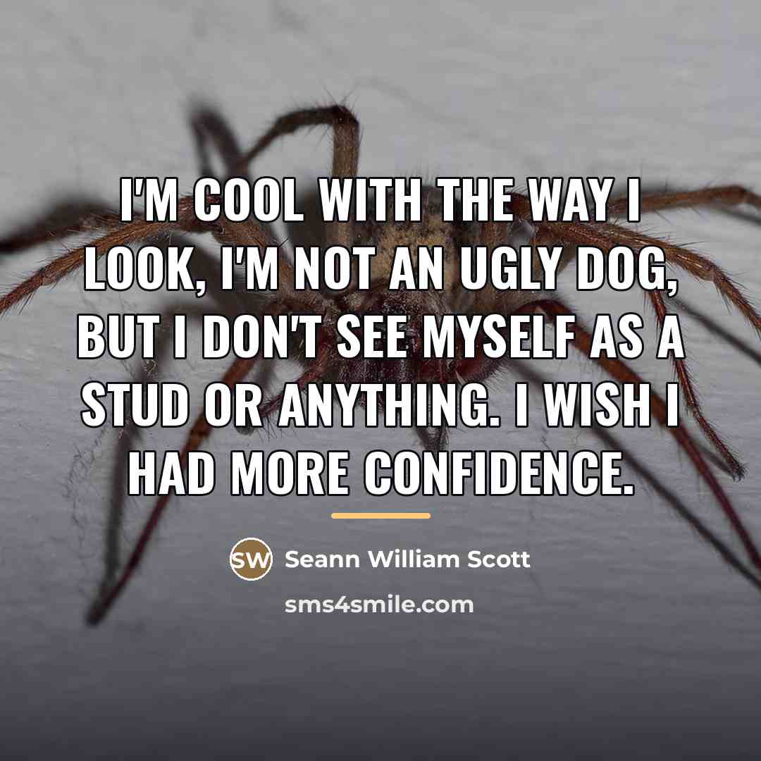 “I'm cool with the way I look, I'm not an…” quote by Seann William Scott