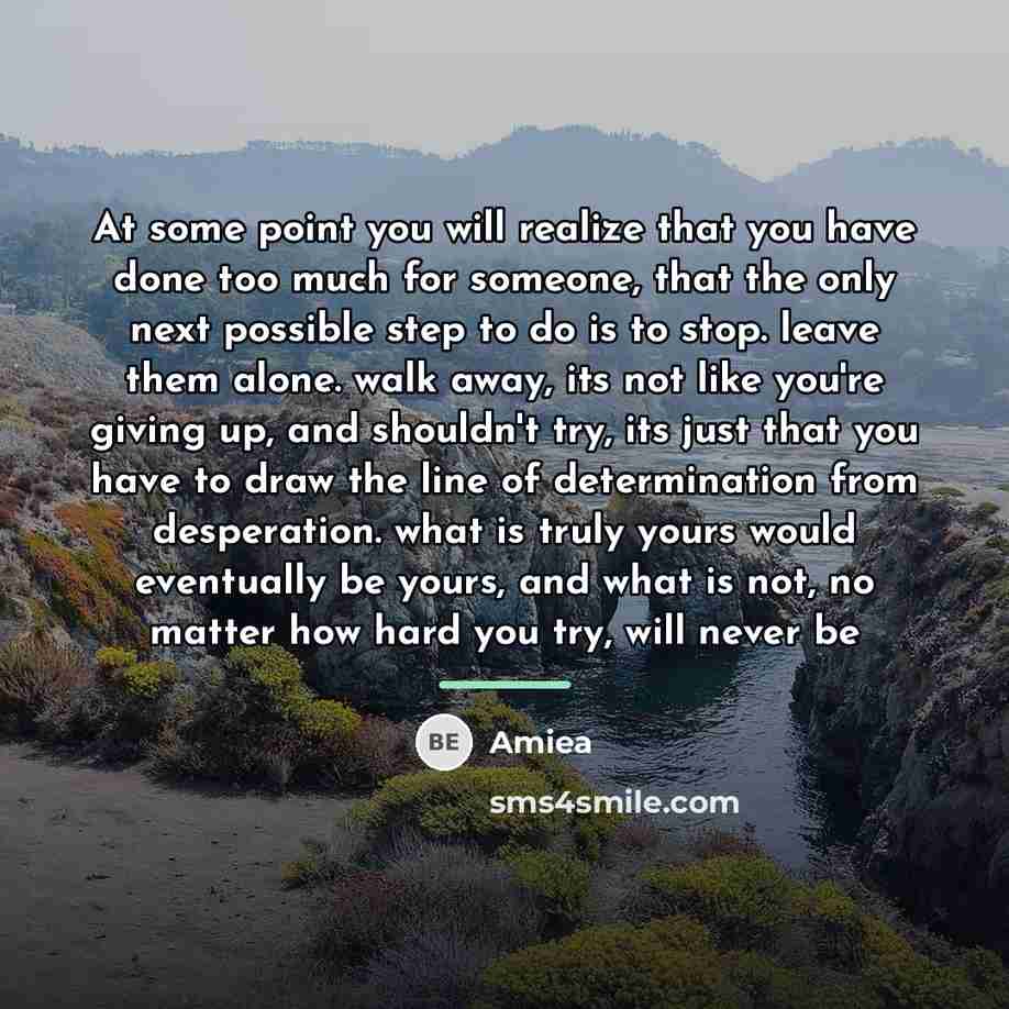 “At some point you will realize that you have done…” quote by Amiea