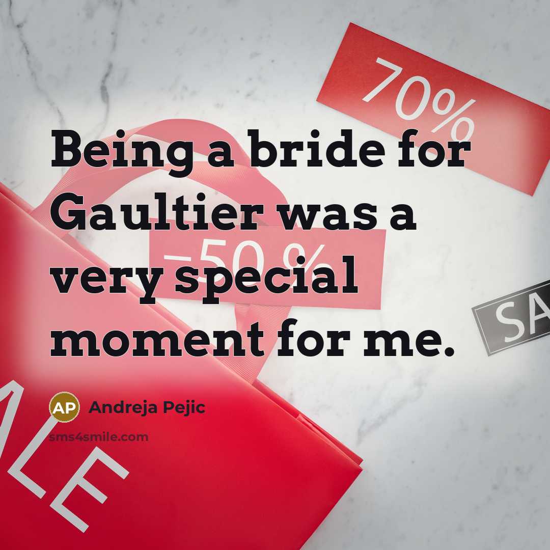 “Being a bride for Gaultier was a very special moment…” quote by Andreja Pejic