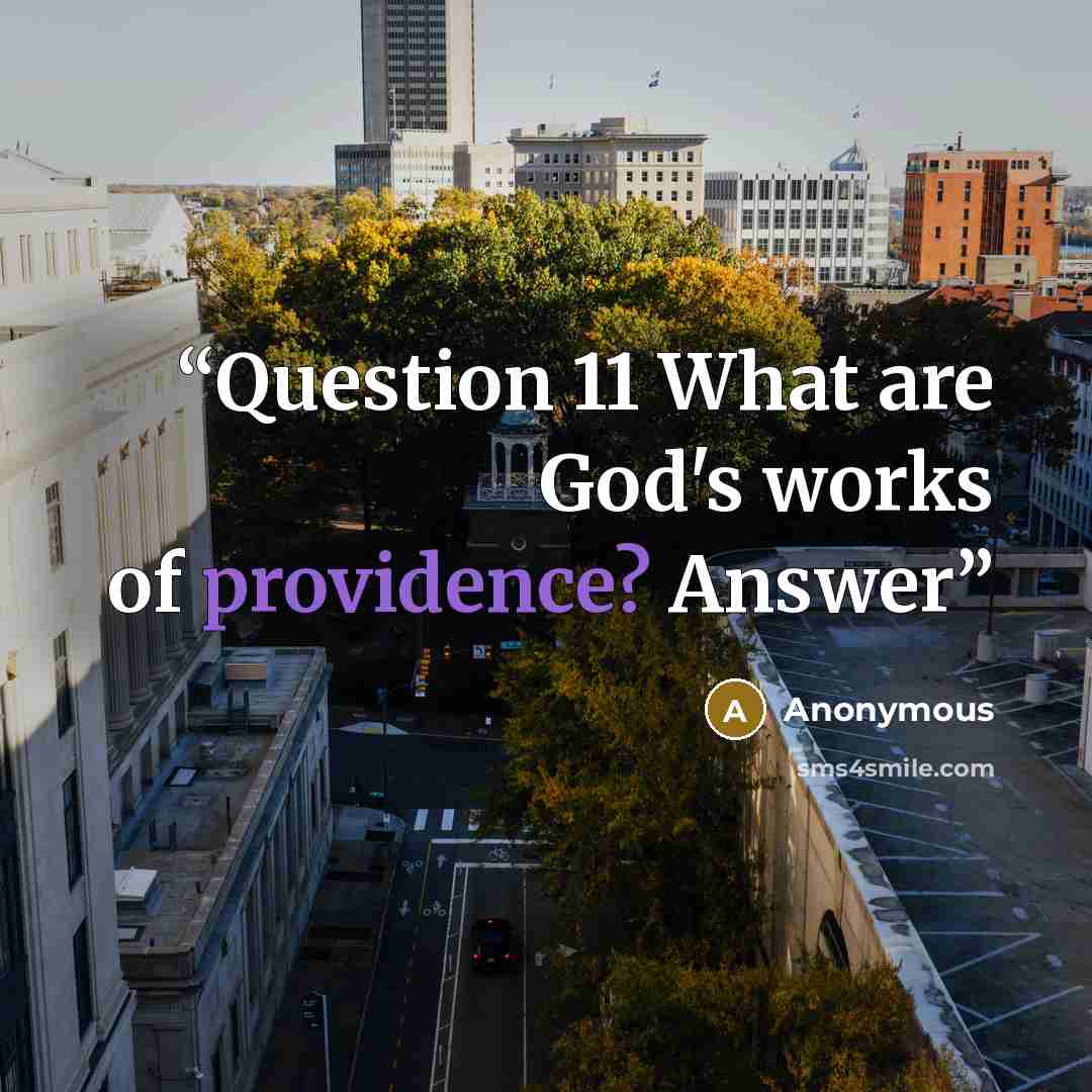“Question 11 What are God's works of providence? Answer” quote by Anonymous