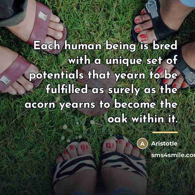 “Each human being is bred with a unique set of…” quote by Aristotle