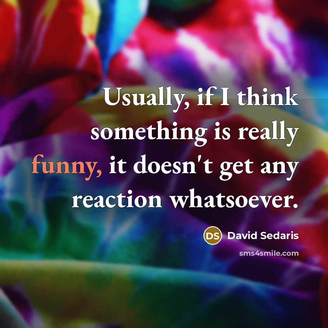 “Usually, if I think something is really funny, it doesn't…” quote by David Sedaris