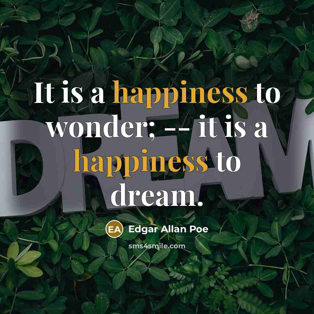“It is a happiness to wonder; -- it is a…” quote by Edgar Allan Poe