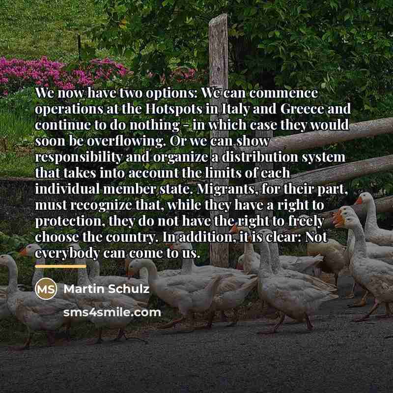 “We now have two options: We can commence operations at…” quote by Martin Schulz