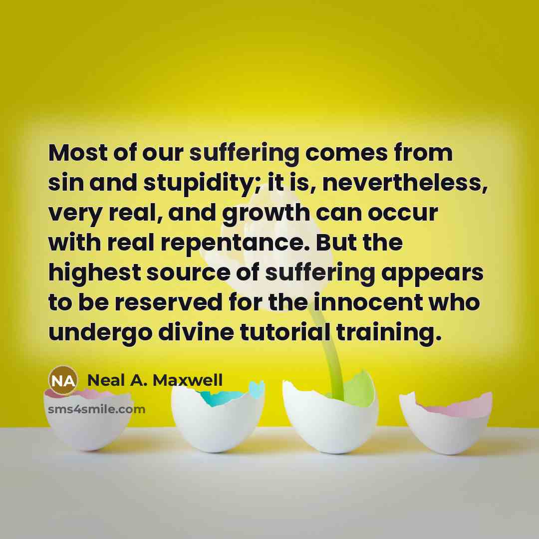 “Most of our suffering comes from sin and stupidity; it…” quote by Neal A. Maxwell