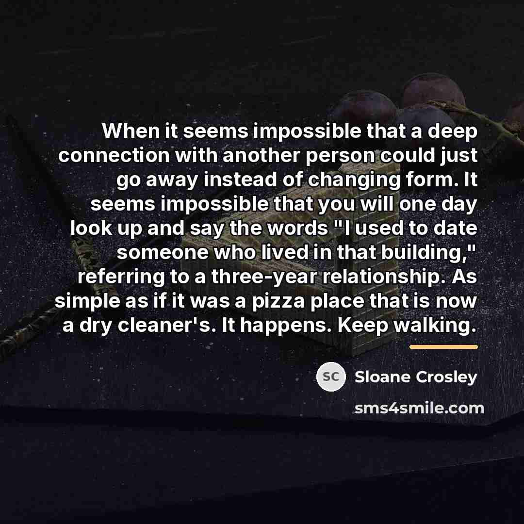 “When it seems impossible that a deep connection with another…” quote by Sloane Crosley
