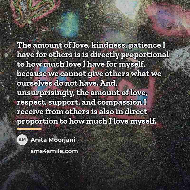 “The amount of love, kindness, patience I have for others…” quote by Anita Moorjani